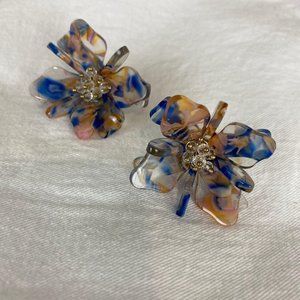 Modern Clear Acrylic Flower Stud Earring